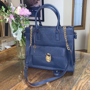 Michael Kors - Large Navy Blue Purse w/ chain.